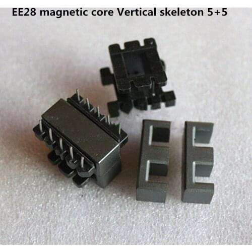 EE28 Magnetic Core Supporting Bakelite Skeleton Vertical 5+5 Ferrite Transformer Core EE28 Manganese Zinc PC40 Material
