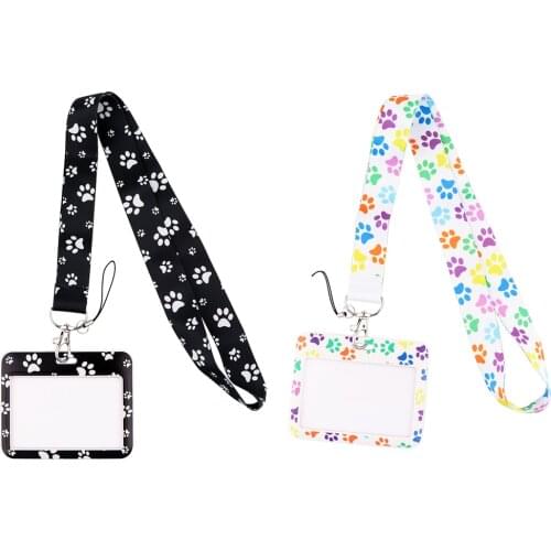 JF744 Dog Paw Cute Lanyard Neck Strap for Key ID Card Cellphone Straps Badge Holder DIY Hanging Rope Neckband Accessories