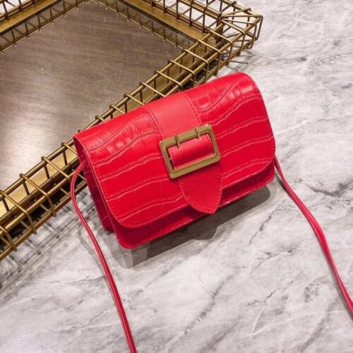 Fashion All-match Womens Bags 2021 New Crocodile Pattern Shoulder Bag PU Leather Mobile Phone Coin Purse Bag Small Square Bag