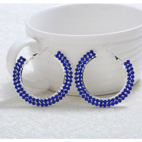 Fashion Handmade Crystal C Style Earring Silver Color Drop Earrings Statement Earings Woman Jewelry Wedding Trinket Party Gift