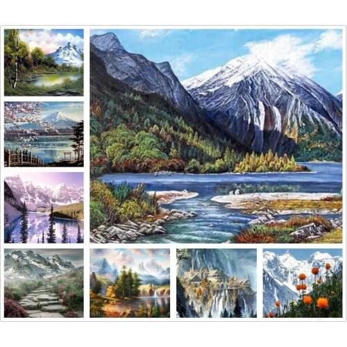 Forest Snow Mountain Scenery Diy Full Square & Round Diamond Painting Embroidery Cross Stitch Kit Wall Art Handcraft Home Decor