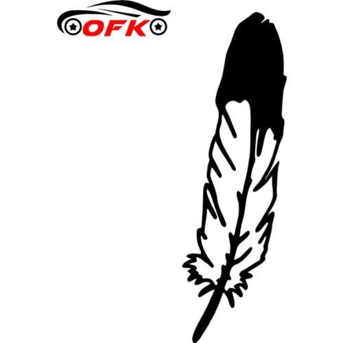 Cartoon Western Indian FEATHER Art Vinyl Decals Car Sticker Black/Silver 10CM*3.1CM