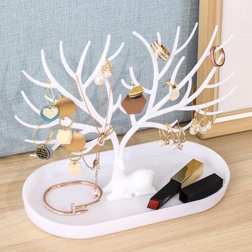 1PC Jewelry Stand Display Deer-Shape Cosmetic Tray Earring Necklace Ring Holder Pendant Bracelet Display Storage Organizer Racks