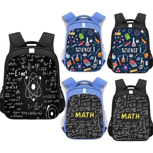 Math Formula Backpack Boy Chemistry Experiment 3D Printing School Daypack Teenagers Like Science Large-Capacity School Bag