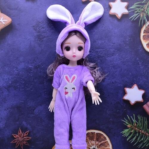 New BJD Jointed 30CM 1/6 Doll For Girl Full Set 20 Moveable Body Doll With Fashion Doll Clothes Shoes Style Dress Up Baby Dolls