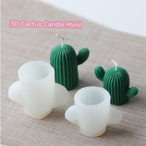 3D Cactus Silicone Candle Mold DIY Gypsum Aromatherapy Wax Molds Cake Chocolate Baking Tool Succulent Cactus Plant Plaster Mould