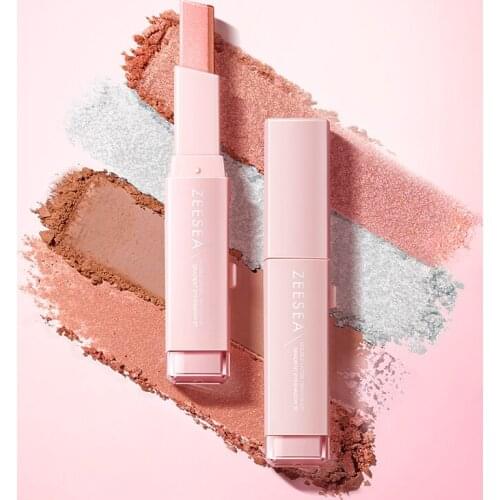 CY ZEESEA Lazy Eyeshadow Two-Color Pearlescent Eye Shadow Stick Pen Tray Novice Portable Earth Color