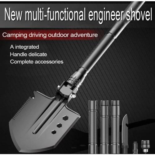 PEGASI 76cm Outdoor snow shovel jungle rescue shovel outdoor off-road multi-functional rescue shovel classic self defense shovel