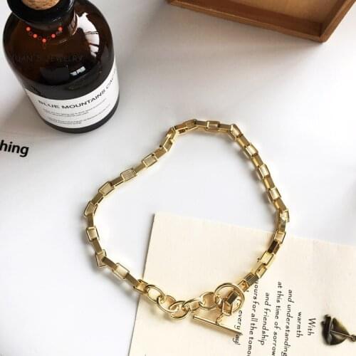 YuanS Hip hop trend Street patting cool ring necklace metal thick round one word clavicle chain jewelry pendant charms New Sale