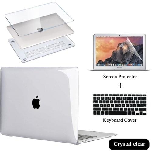 For Apple MacBook Pro 13/15/16" /MacBook Air 11 /13"/Macbook 12" Laptop Hard Shell Case Cover+Keyboard Cover+Screen Protector