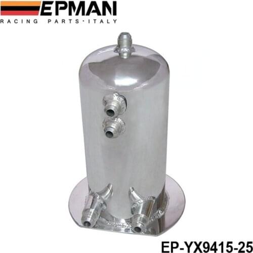 2.5 Liter Alloy Polished Aluminum Swirl Pot AN8 In AN10 Out Dome Fuel Surge Tank EP-YX9415-25