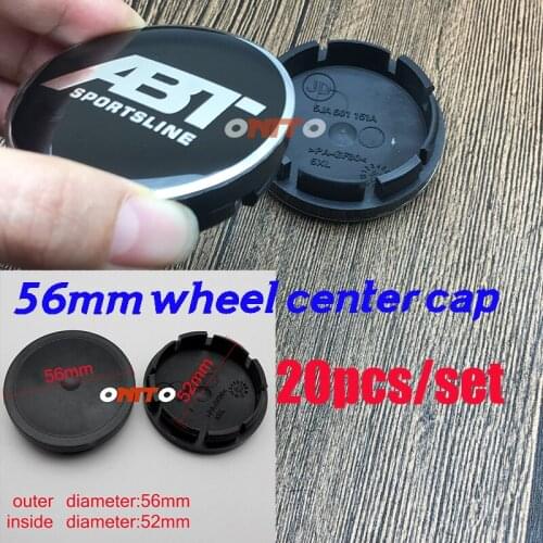 20pc 56mm 2.2inch Car Wheel Cap Automobile Dust-proof Black ABT 3D Decal Accessorie Wheel Hub Cap for saab 9-3 9-5 93 95 BJ SCS