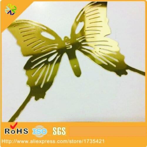 200pcs/lot)custom special shape butterfly gold plated metal crafts/metal gift tags butterfly