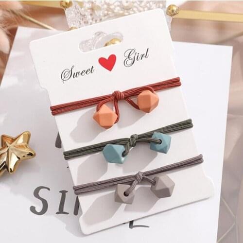 5pcs New Women Girls Cute hair rope female fashion Beads girl hair tie hair rope fashion head rope hair accessories