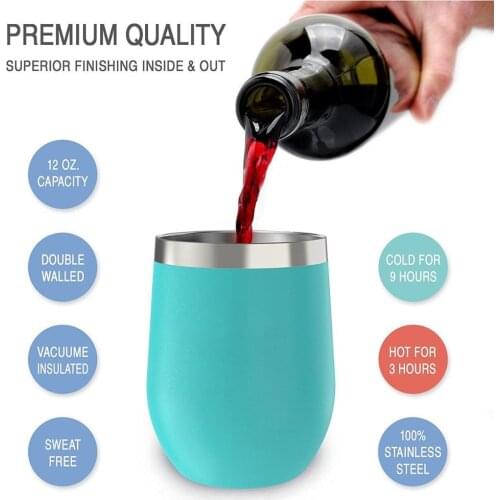 9oz Vacuum Egg-Shaped Cup Double Wall Insulated Stainless Steel Mug Swig Non-Slip Portable Coffee Wine Glass Tumbler N