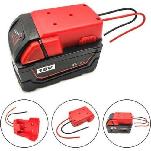 Red-Black Battery Adapter Suitable For Milwaukee 18V M18 XC18 Power Connector Tool With Fixing Hole Electrician Accessories