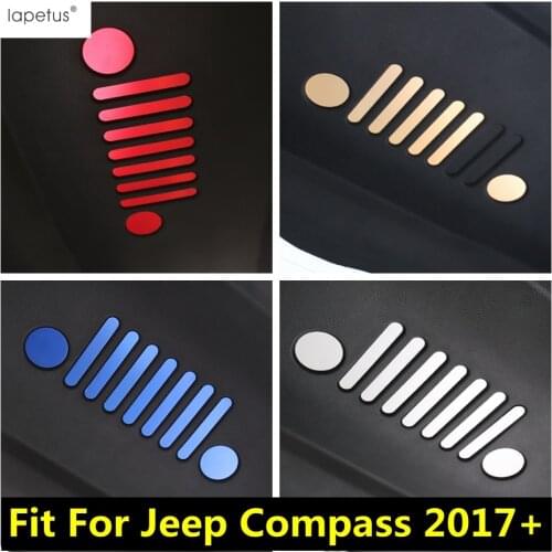 Lapetus Accessories For Jeep Compass 2017 - 2020 Car Tailgate Door Inside Emblem Vehicle Decoration Sticker Molding Cover Kit