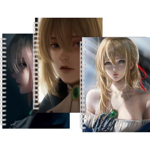 Anime Violet Evergarden Spiral Notebook Movie Poster Writing Blank Page Sketch Note Book COSPLAY Cattleya Baudelaire Girls Gift