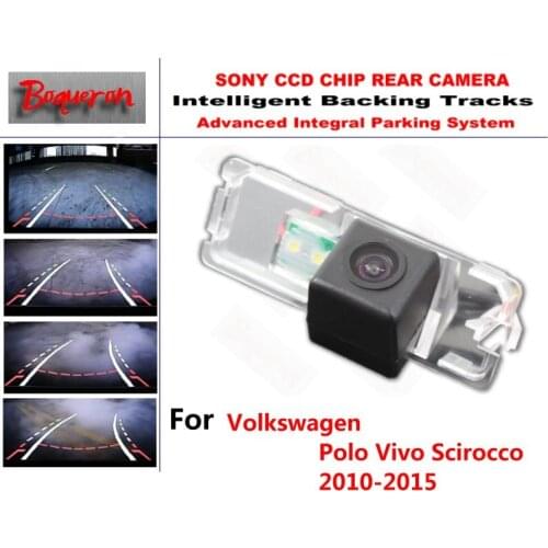 For Volkswagen Polo Vivo Scirocco 2010-2015 CCD Car Backup Parking Camera Intelligent Tracks Dynamic Guidance Rear View Camera