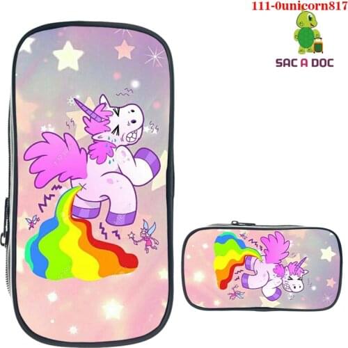 3d Print Dabbing Unicorn Pencil Case Children School Bags Boys Girls Primary Kindergarten Handbag Kids Makeup Pouch Cosmetic Bag