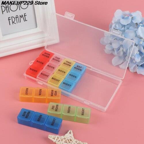 7-color Pill Case Box Medicine Case Organizer Week Storage Holder Case For Medicine Drug Pill Case 7 Day 21 Slot