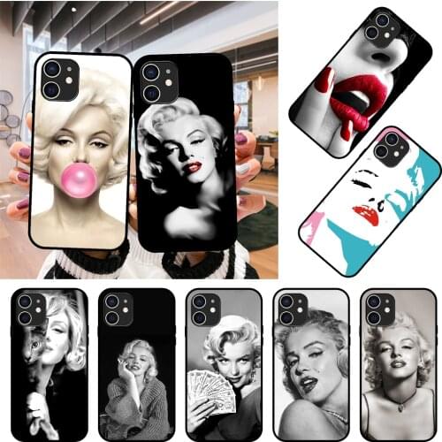 Phone Case For Apple IPhone 12 Mini 11 Pro XR X MAX SE XS 4 5 6 6S 7 8 E Plus Black Cover Bumper Fashion Shell Marilyn Monroe