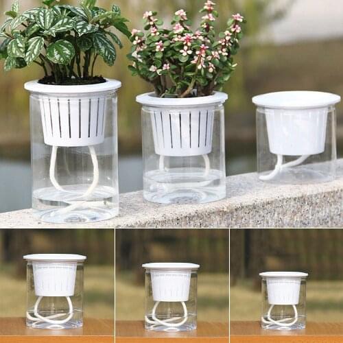 Watering Planter 2 Layer Self Watering Plant Flower Pot With Water Container Auto Irrigate Flower Pot Vase Home Garden Decor