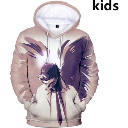 2 To 14 Years Kids Hoodies TV Supernatural SPN 3D Hoodie Sweatshirt Boys Girls Long Sleeve Cartoon Jacket Coat Children Clothes