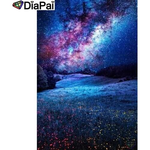 DIAPAI Paint With Diamond Embroidery "Flower starry sky" Diamond Painting Full Square Round Picture Of Rhinestone Decor A25463