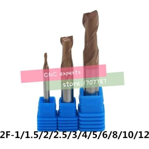 Cnc Router 2F-M1-M12,hrc60,carbide End Mills,carbide Square Flatted Mill,2 Flute,coating:nano,factory Outlet Length