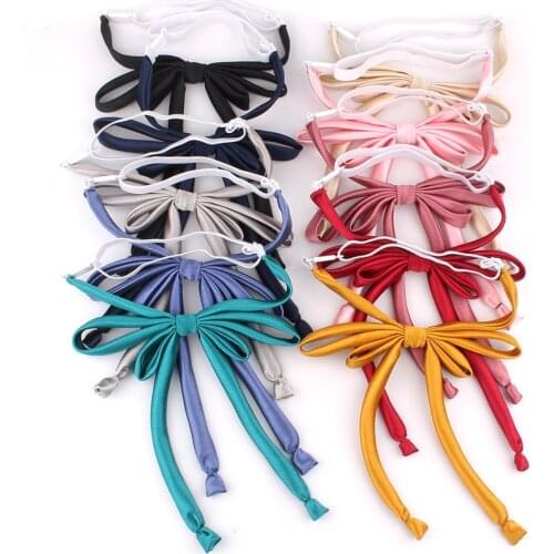 Ladies Bowtie Solid Bow tie For Women Uniform Collar Butterfly Female Shirt Bow knot Adult Bow Ties Cravats Girls Hair Bowties