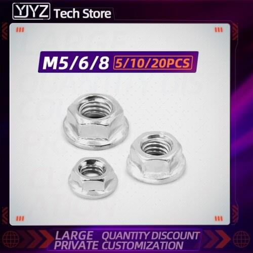Flange nut M5 M6 M8 stainless steel hexagonal non-slip belt pad screw cap aluminum profile fitting fastener carbon steel