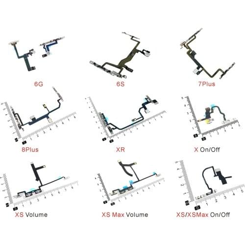 1 Piece Power Flex Cable with Metal For iPhone 8 Plus X XR XS Max Volume Switch On Off Button Spare Part Replacement