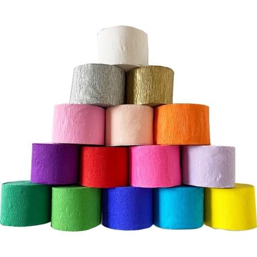 82ft 25M Party Streamer wrinkle Paper Backdrop Decorations DIY Colorful Crepe Paper Garland For Kids Baby Birthday Wedding Decor