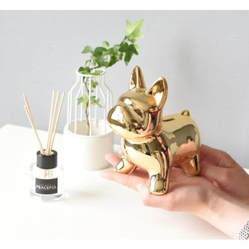 Creative Home Living Room Wine Cabinet Entrance Lucky Elephant Soft Decoration Golden Puppy Decoration