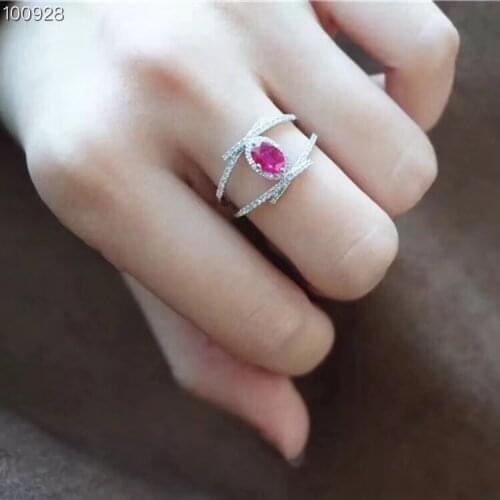 Best Engagement Ring Natural ruby ring Free shipping Natural and real ruby 925 sterling silver 5*7mm