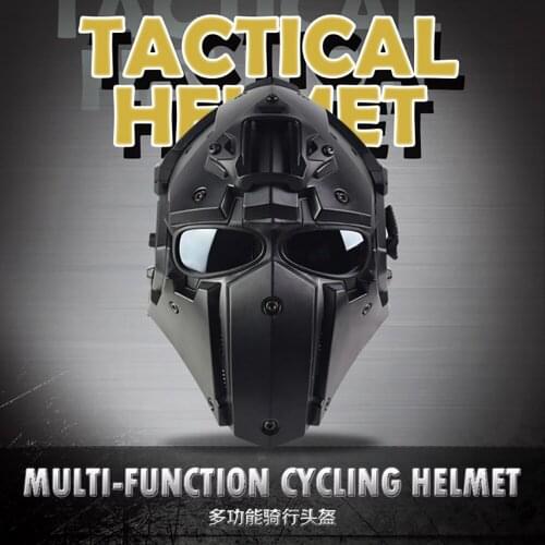 ActionUnion Full Cover Helmet Multifunctional Riding Protective Tactical Sunglasses Hunting Shooting Outdoor Shock Absorbing