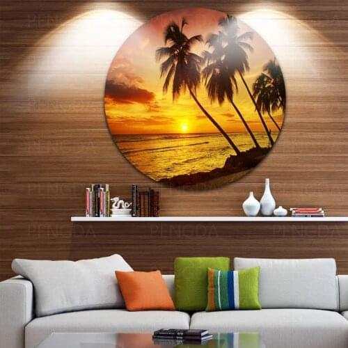 HD Print Modular Picture Canvas Evening Seas Painting Poster For Living Room Home Coconut Tree Decor Wall Artwork No Framework