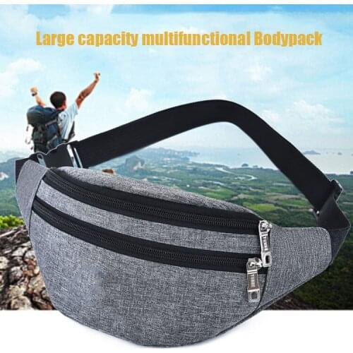 Men Women Chest Bag Large Capacity Sports Waist Bag Pouch Zipper Fanny Pack -OPK