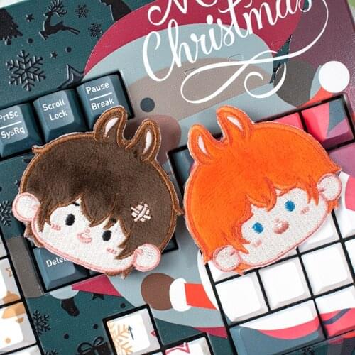 Anime Bungo Stray Dogs Cartoon Embroidery Cloth Badge Nakahara Chuuya Dazai Osamu Plush Brooch Pin Medal Souvenir Decor Cosplay