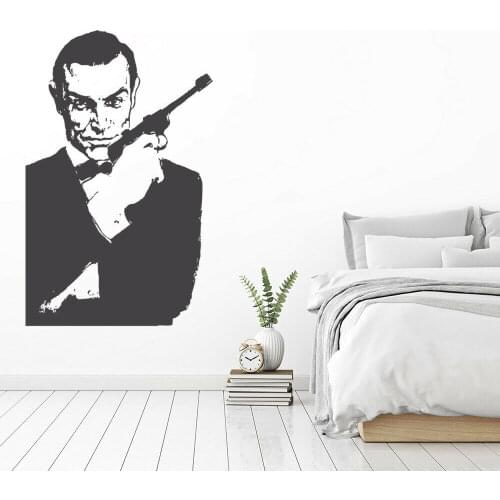 A Man Pattern Wall Sticker Pistol Cool Style Home Decoration For Teens Bedroom Boys Room Man Cave Door Window Decals Art Q153