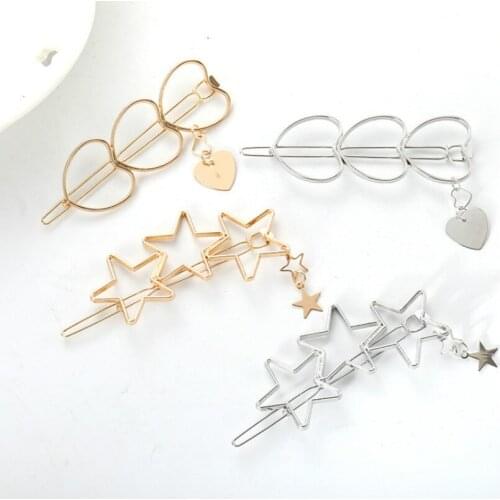 2019 New Korean Fashion Jewelry Wedding Hairpin Student Cute Girl Heart Five-pointed Star Love Word Clip Bangs Clip