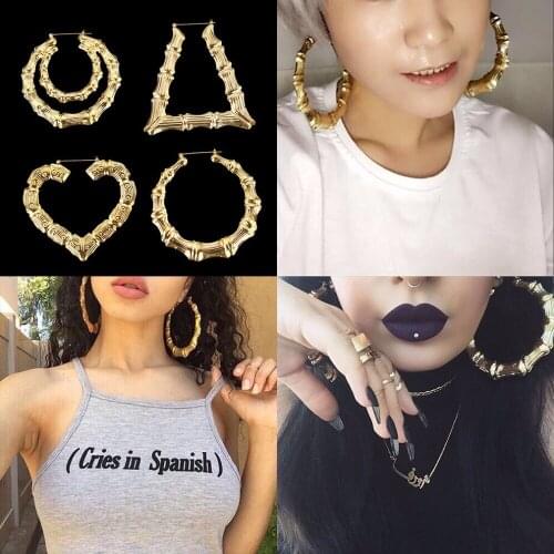 New Limited Acrylic Hiphop Earings Joint Hoop Earrings Hip-hop Tone Big Circle Hoops Large Bamboo Oorbellen Orecchini New 9cm