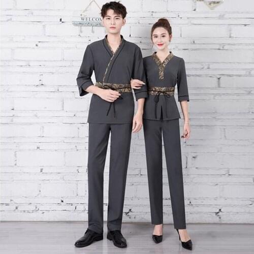 Health Care Clothing Foot Bath Work Uniform Suits Spa Technician Thail Massage Garment Beautician Overalls Salon Workwear AS256