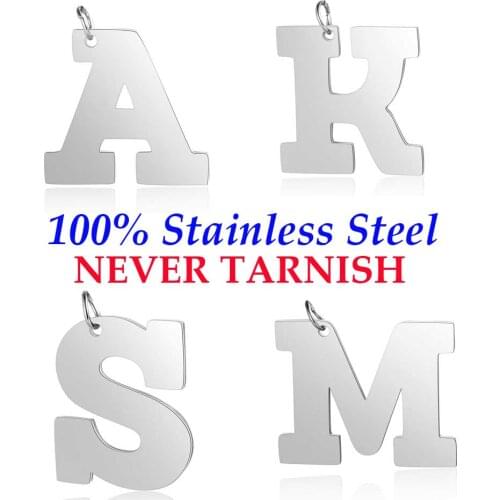 Large Initial Name A-Z Pendant Wholesale 100% Stainless Steel 316 Steel DIY Charms High Polished DIY Jewelry Finding Pendant
