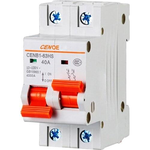 Superior DC 120V battery car dc mcb DC circuit breaker MCB 16A 25A 32A 40A 50A 63A can access to 2 group battery at same time