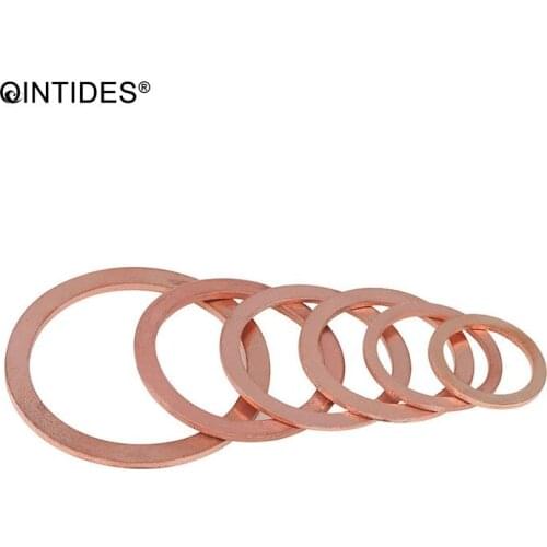 QINTIDES M20-M23 10/50PCS Copper Sealing rings Copper Gasket Seal Flat Gasket DIN 7603A Copper Sealing washer M21 M22