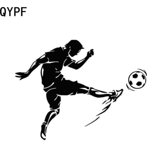 QYPF 13.5cm*10cm Car Styling Sports Football Stylish Personality Car Stickers Vinyl Accessories Black Silver S2-0274