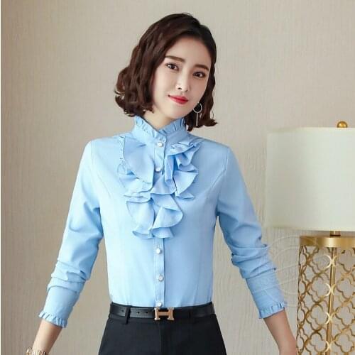 Oversize 5XL Vintage Bohemian Office Long Sleeve Autumn Shirt Women Flounce Elegant Blusas Female Luxurious Chic Blouse OL Retro