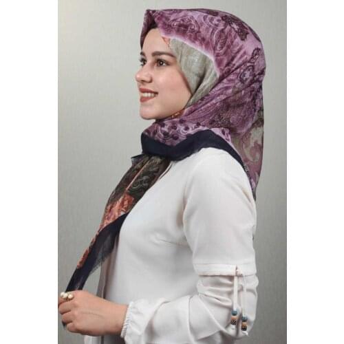 JAWEL PATTERNED LINEN FLAMLI SCARF-DESEN-37-RENK-02